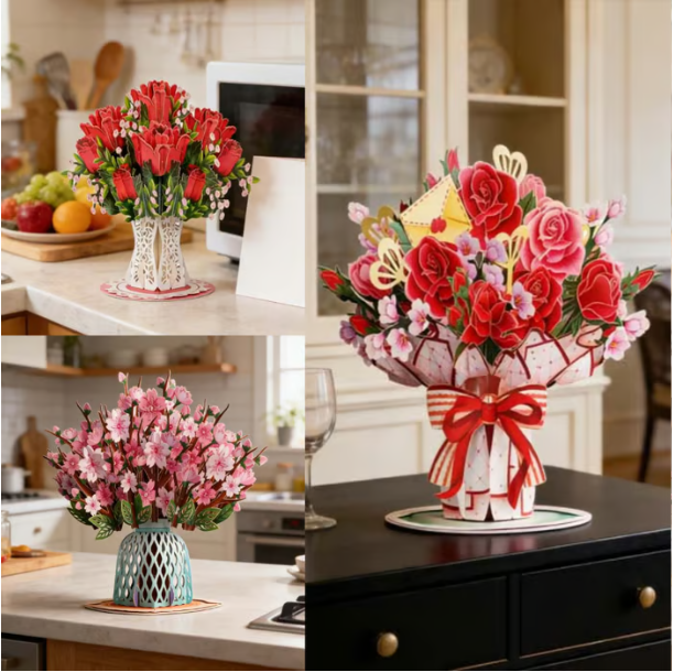 🌼💌 Forever-Blooming 3D Flower Pop-Up Card