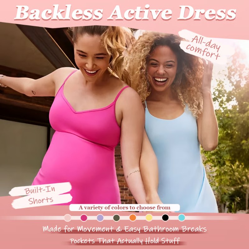 The Ultimate Tummy Control Backless Active Dress