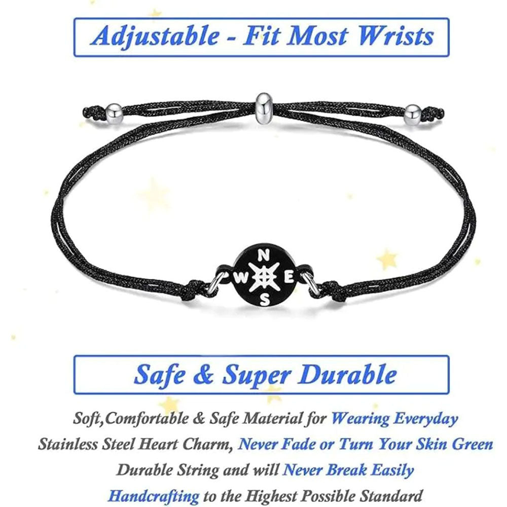 Compass Charm Bracelet with Cap-shape Box
