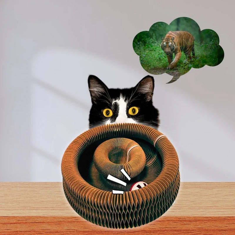 Foldable Cat Scratching Board With Bell Accordion