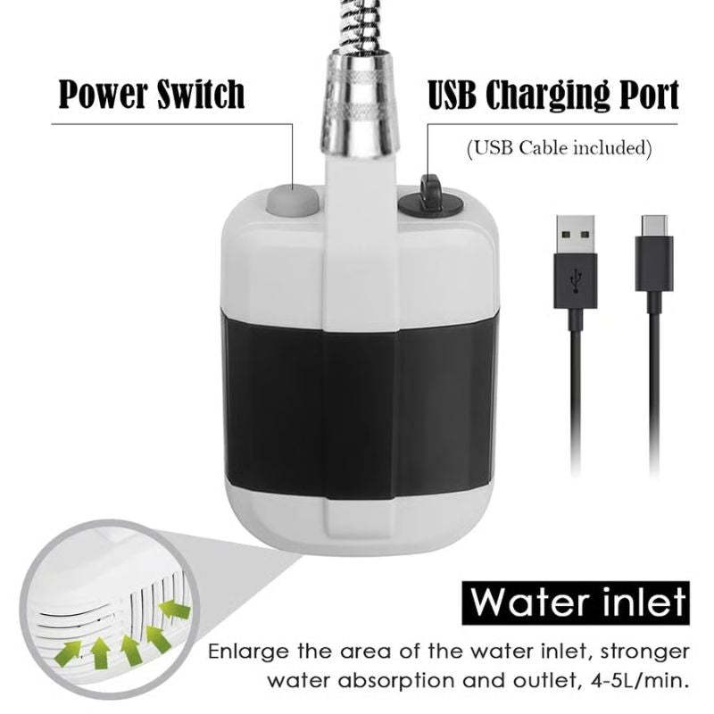 🚿 Stay Fresh Outdoors – ✨Portable Camping Shower with Adjustable Flow – For Easy & Convenient Outdoor Cleaning