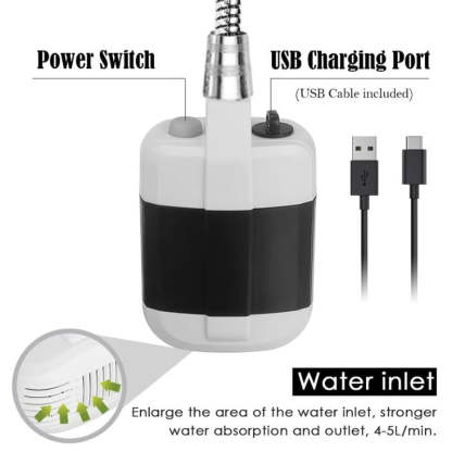 🚿 Stay Fresh Outdoors – ✨Portable Camping Shower with Adjustable Flow – For Easy & Convenient Outdoor Cleaning