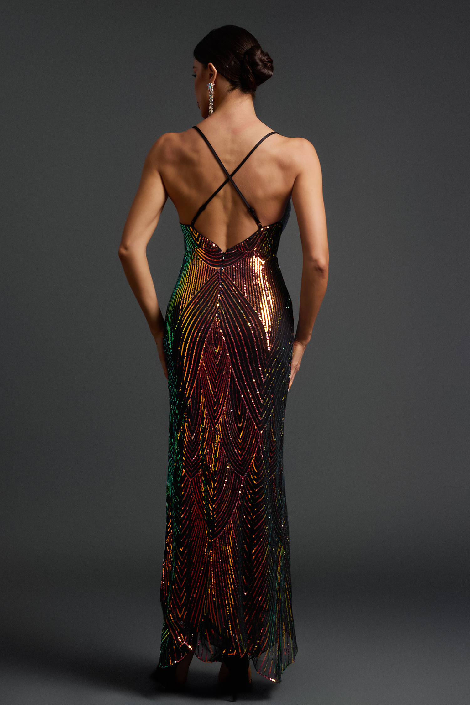 Thea V-neck Sequin Maxi Dress