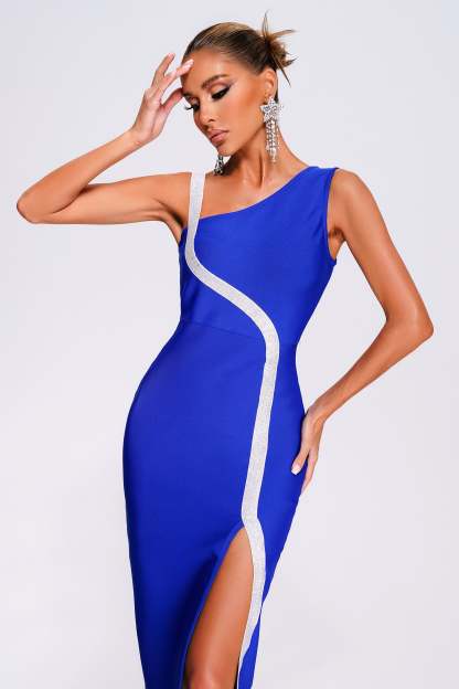 Shardae Slit Midi Bandage Dress