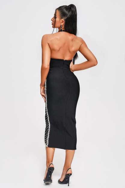 Ruby Diamante Midi Bandage Dress