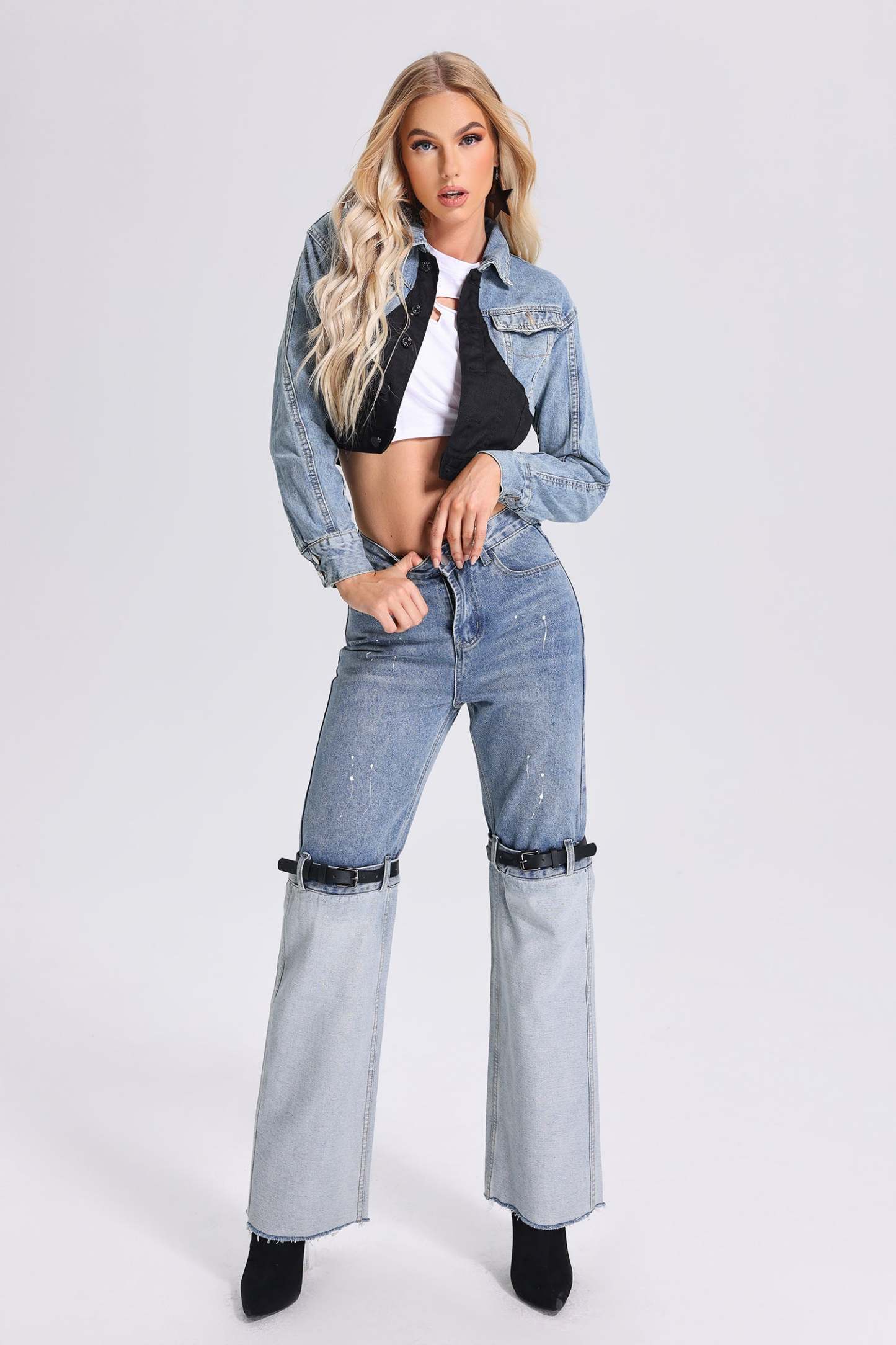 Sakani Denim Patchwork Jacket