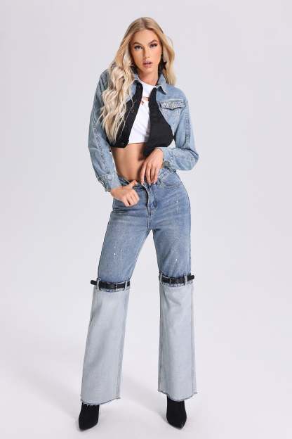 Sakani Denim Patchwork Jacket