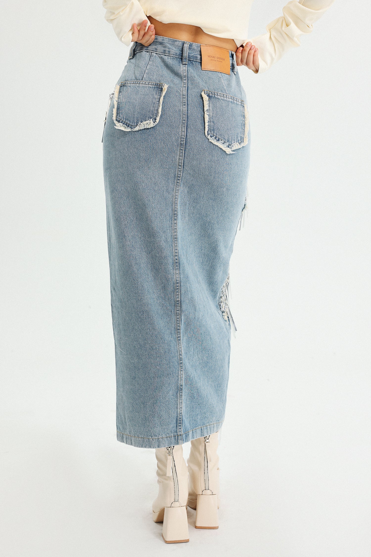 Iriana Tassel Denim Skirt