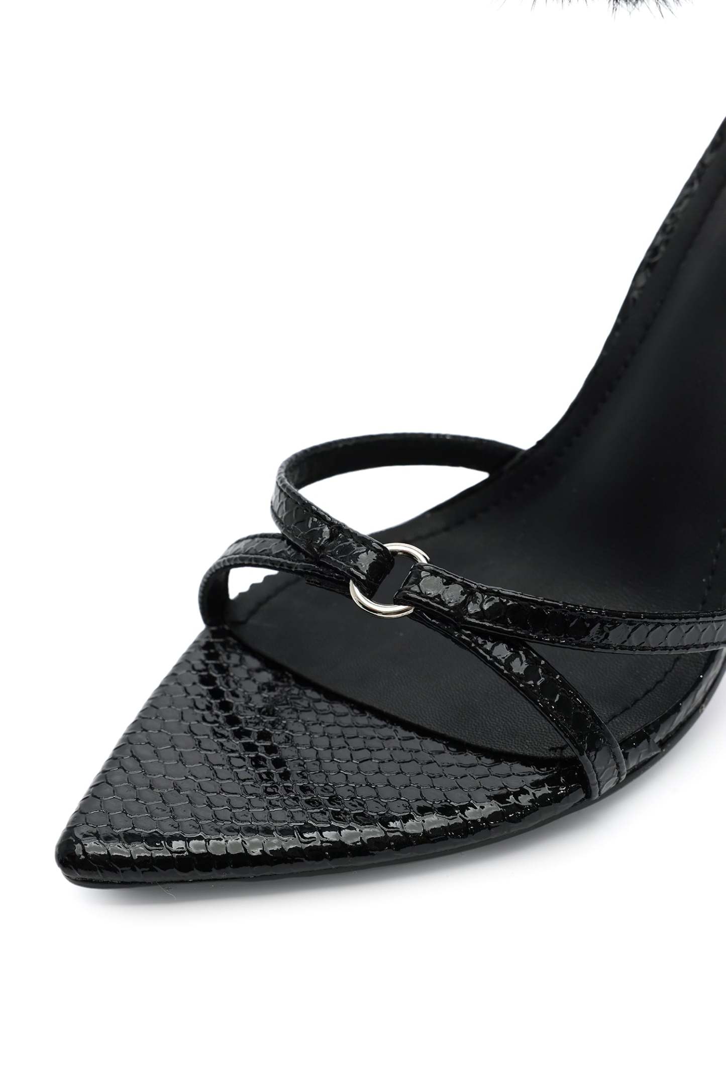 Myka Furry Zipper Stiletto Sandles