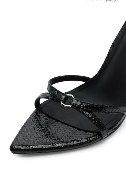 Myka Furry Zipper Stiletto Sandles