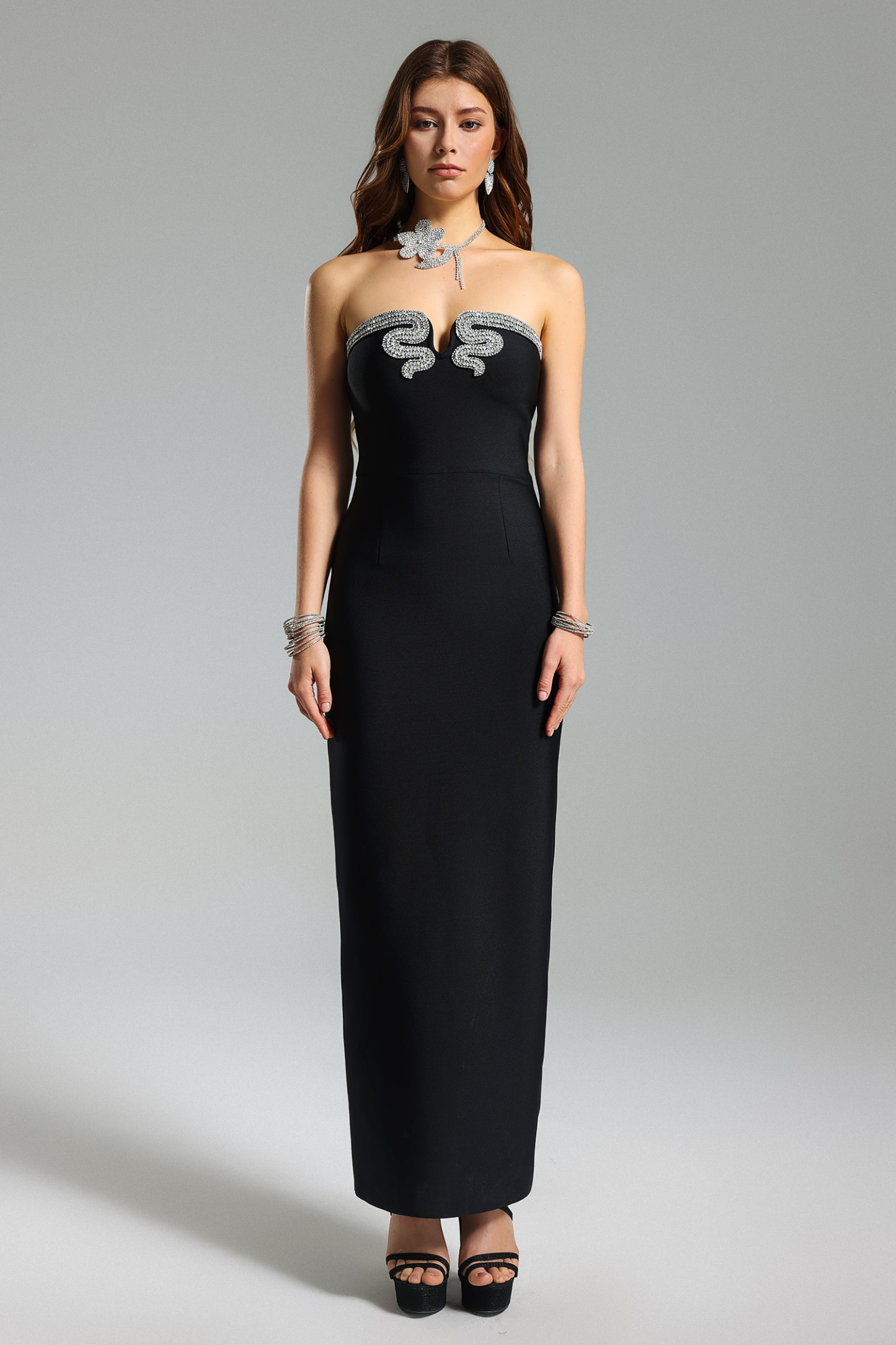 Nunna Diamond Strapless Dress