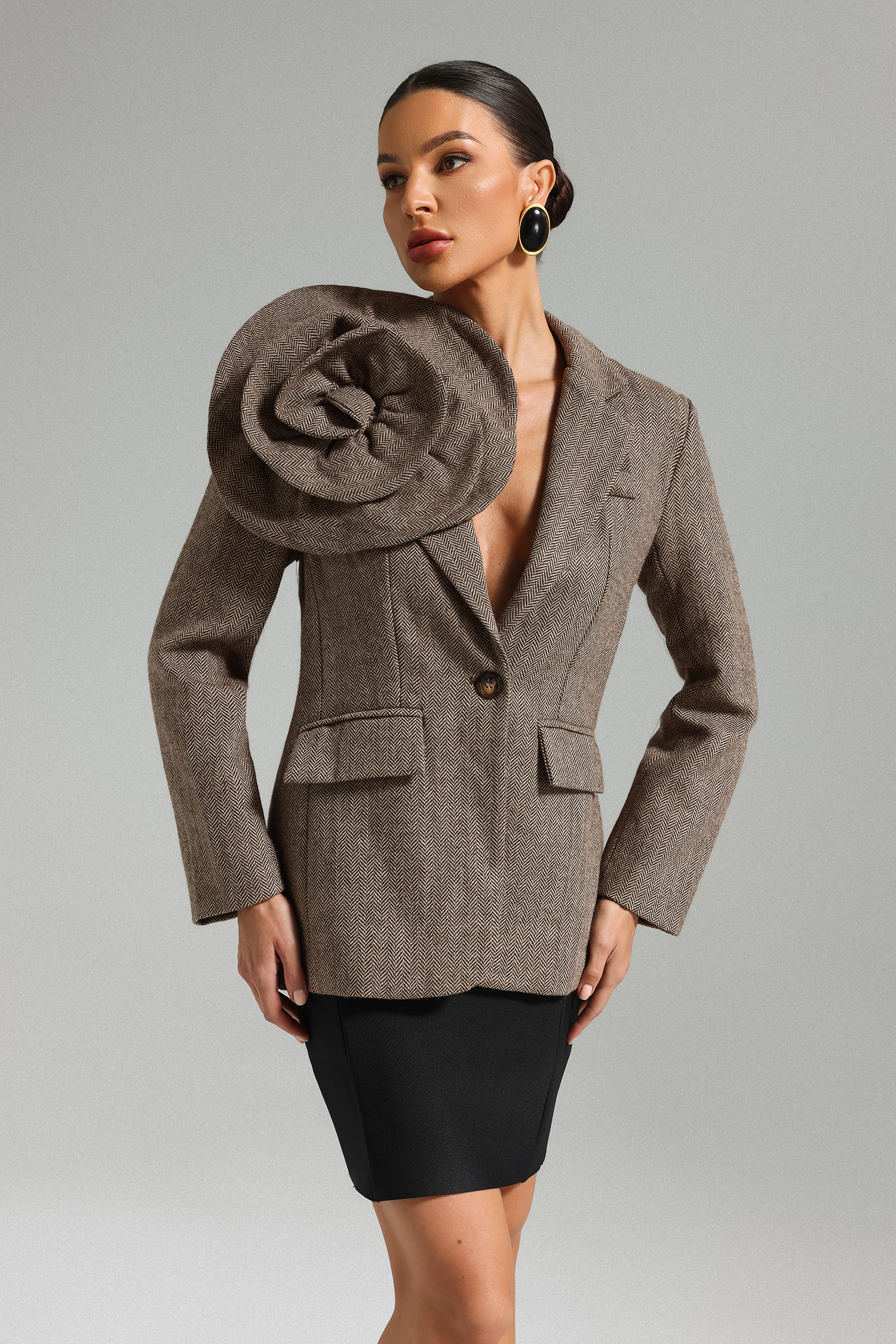 Sada Flower Blazer - Brown