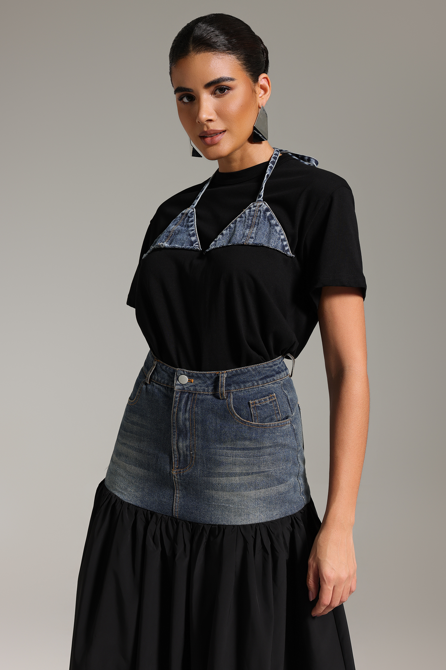 Ulama Patchwork Denim Set