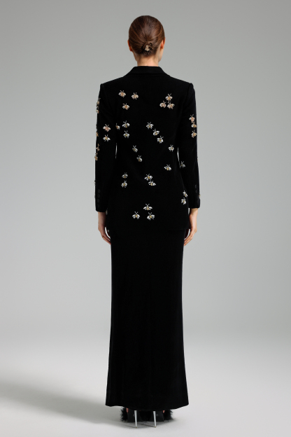 Ohney Diamond Velvet Midi Suit Coat