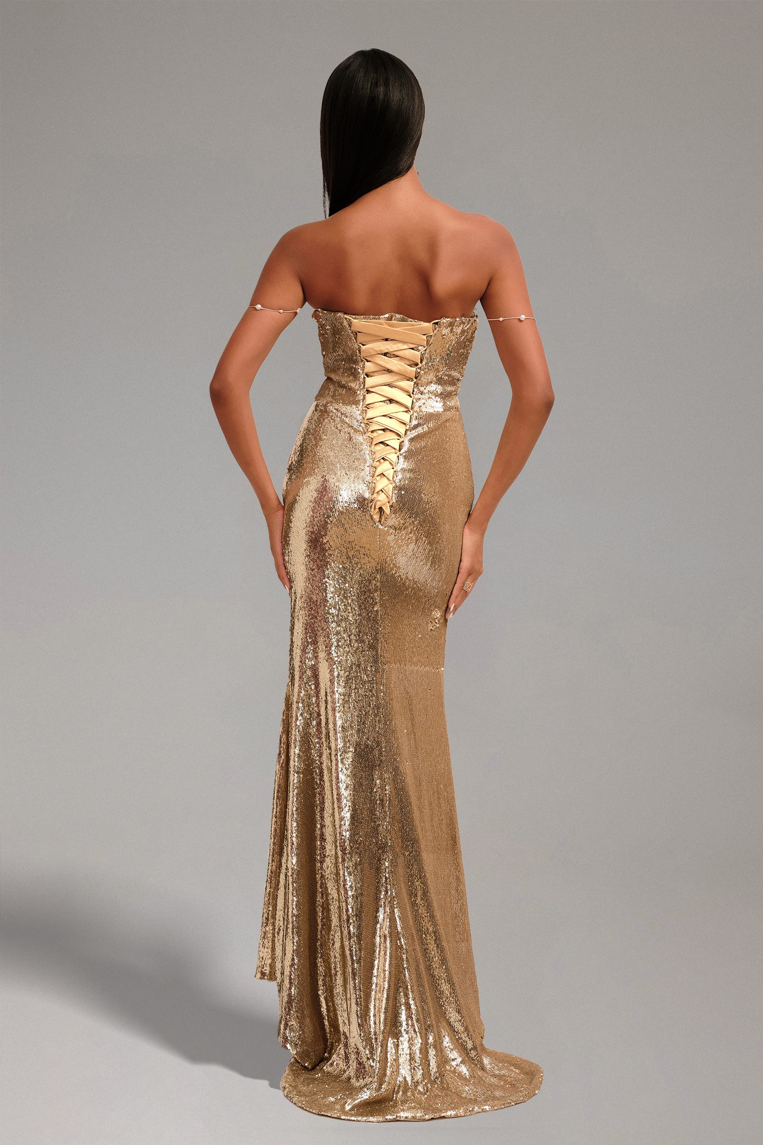 Gricely Strapless Sequin Maxi Dress