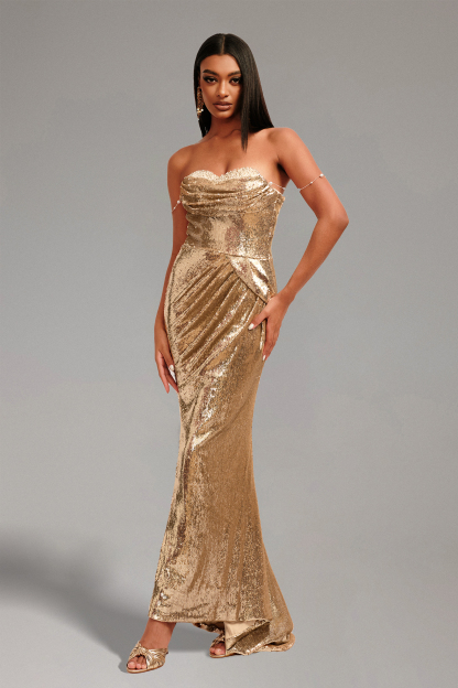 Gricely Strapless Sequin Maxi Dress