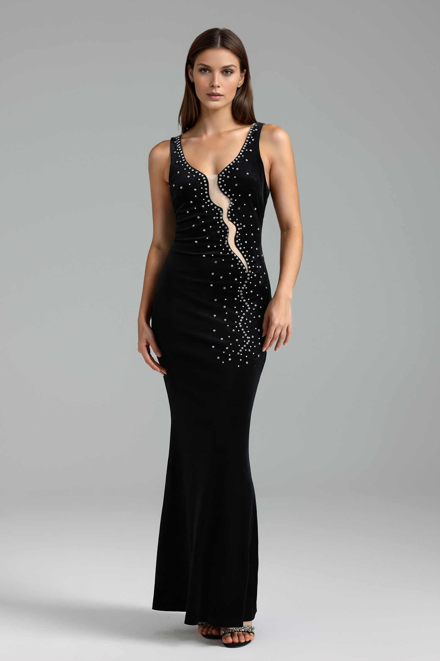 Vanina Diamond Slim Sleeveless Maxi Dress