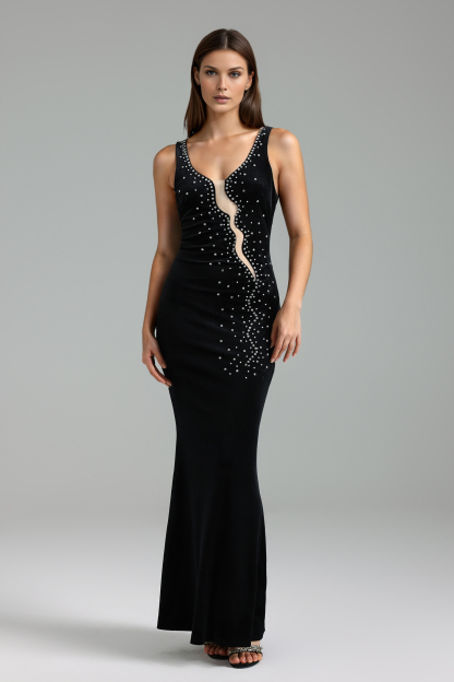 Vanina Diamond Slim Sleeveless Maxi Dress