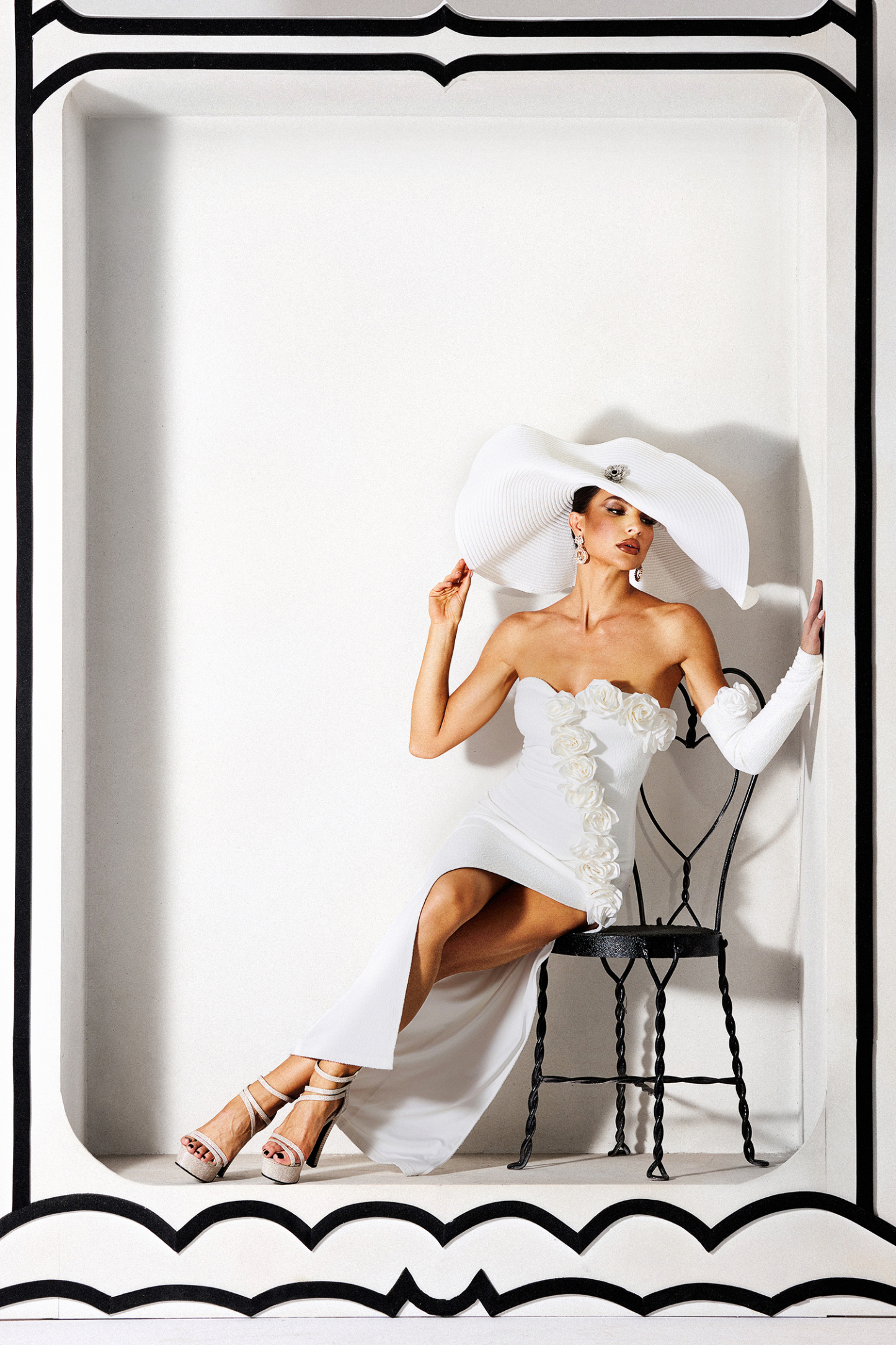 Jennifer One Shoulder Flowers Maxi Dress