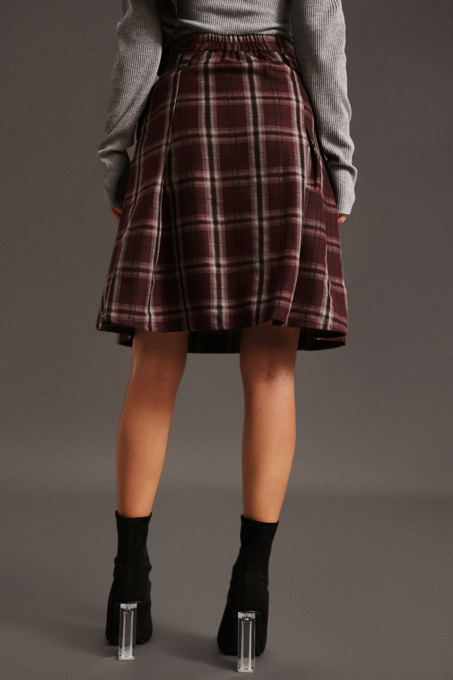 Yuio Lattice Belt Midi Skirt