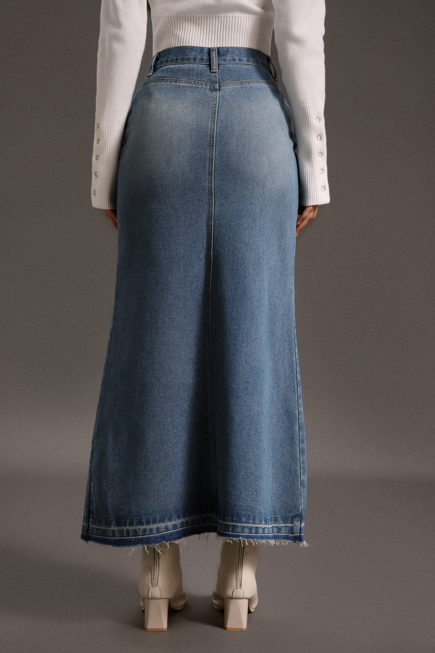 Eweny High Slit Cowboy Skirt