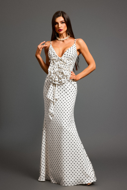 Samala Sleeveless V-neck Flowers Maxi Dress