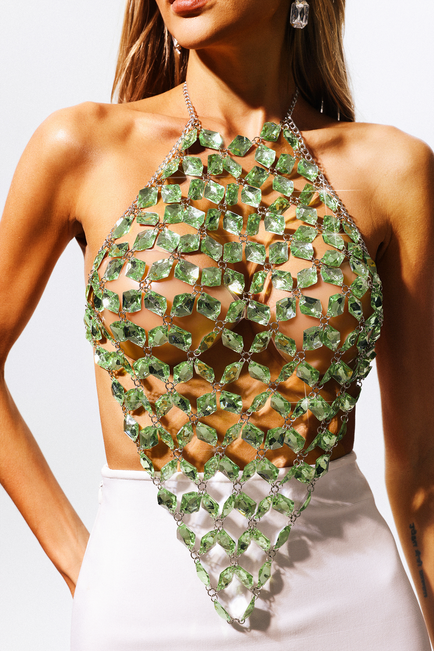 Krome Diamond Halterneck Top