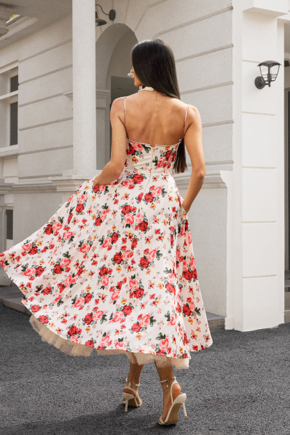 Giada Corset Flowers Maxi Dress