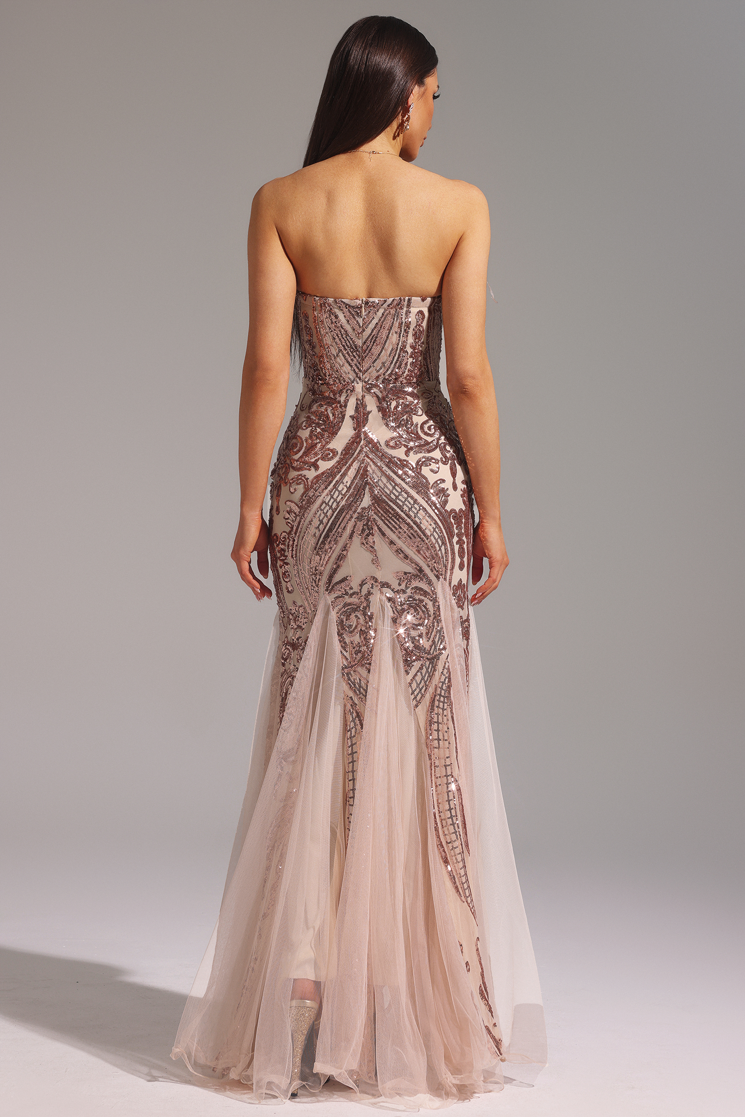 Mona Sleeveless Feather Maxi Dress