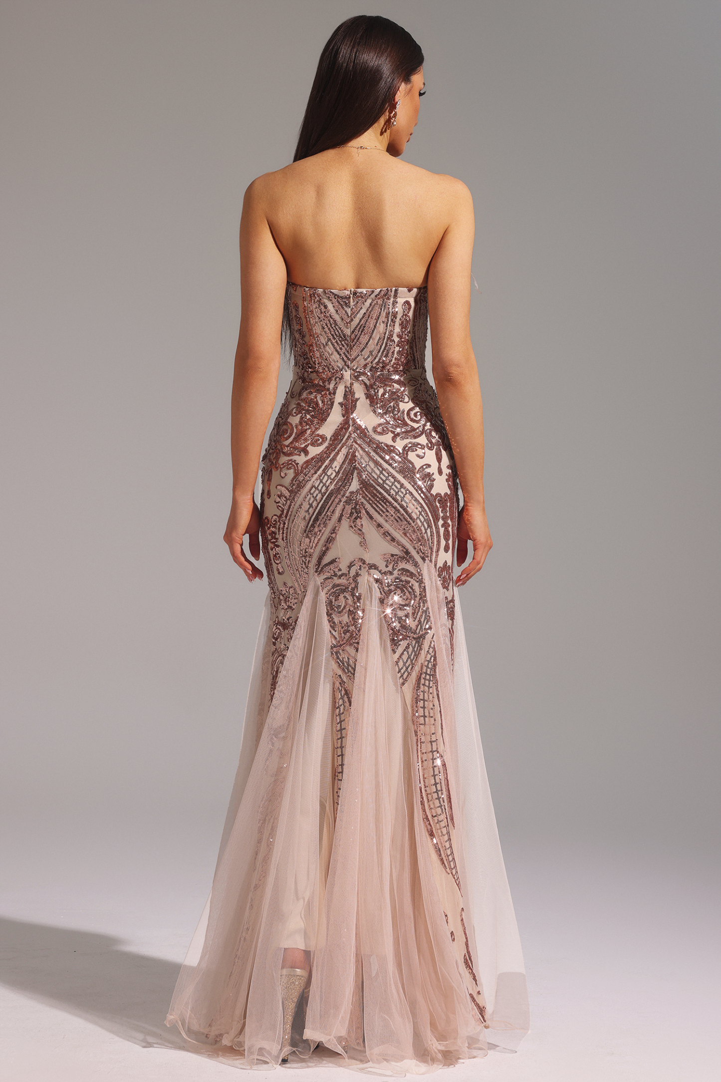 Mona Sleeveless Feather Maxi Dress