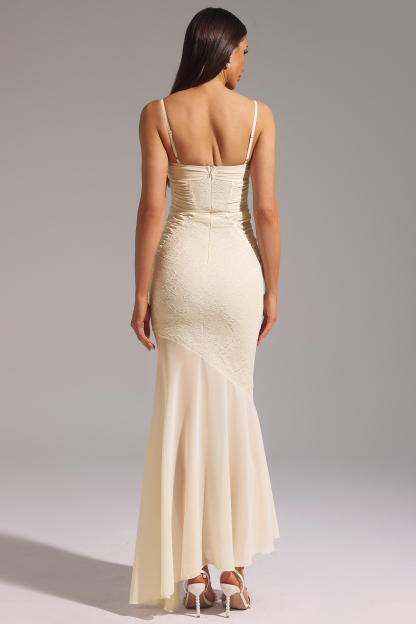 Havani Sleeveless Lace Fishtail Maxi Dress