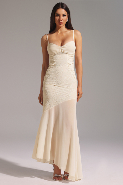 Havani Sleeveless Lace Fishtail Maxi Dress