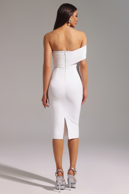 Tikia One Shoulder Sleeveless Backless Bandage Midi Dress