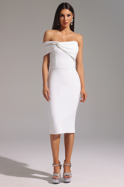 Tikia One Shoulder Sleeveless Backless Bandage Midi Dress