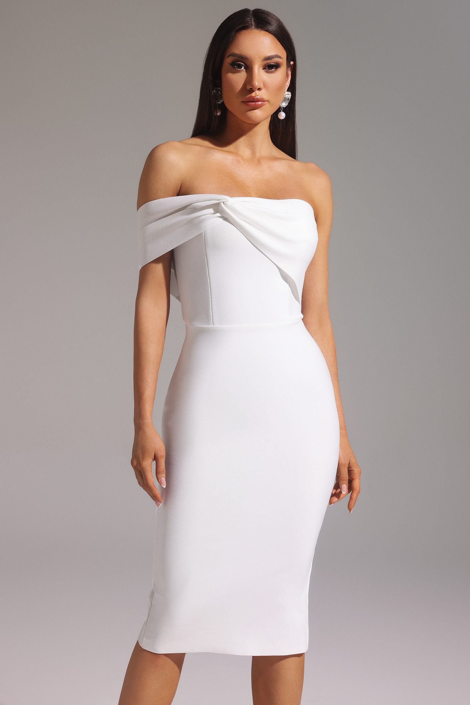 Tikia One Shoulder Sleeveless Backless Bandage Midi Dress