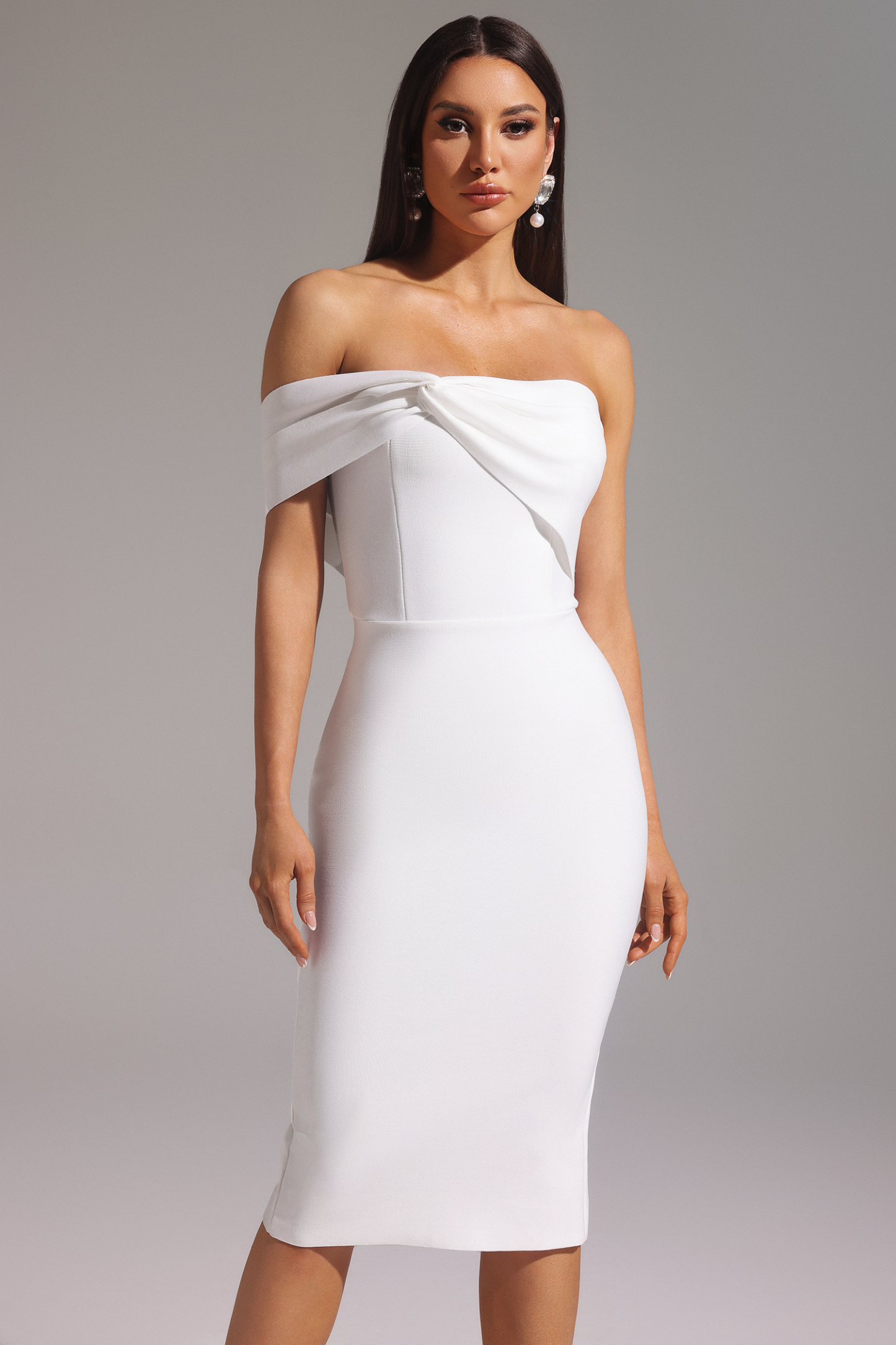 Tikia One Shoulder Sleeveless Backless Bandage Midi Dress