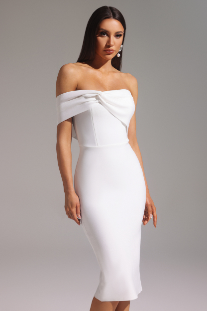 Tikia One Shoulder Sleeveless Backless Bandage Midi Dress