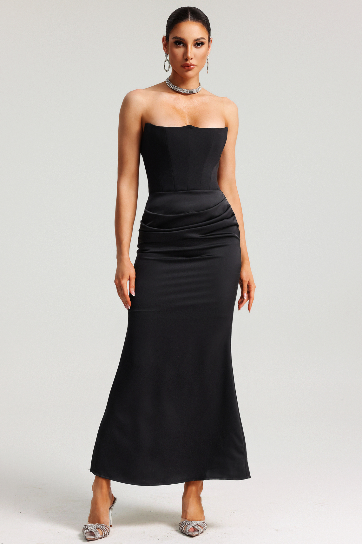 Twyla Sleeveless Splice Corset Maxi Dress