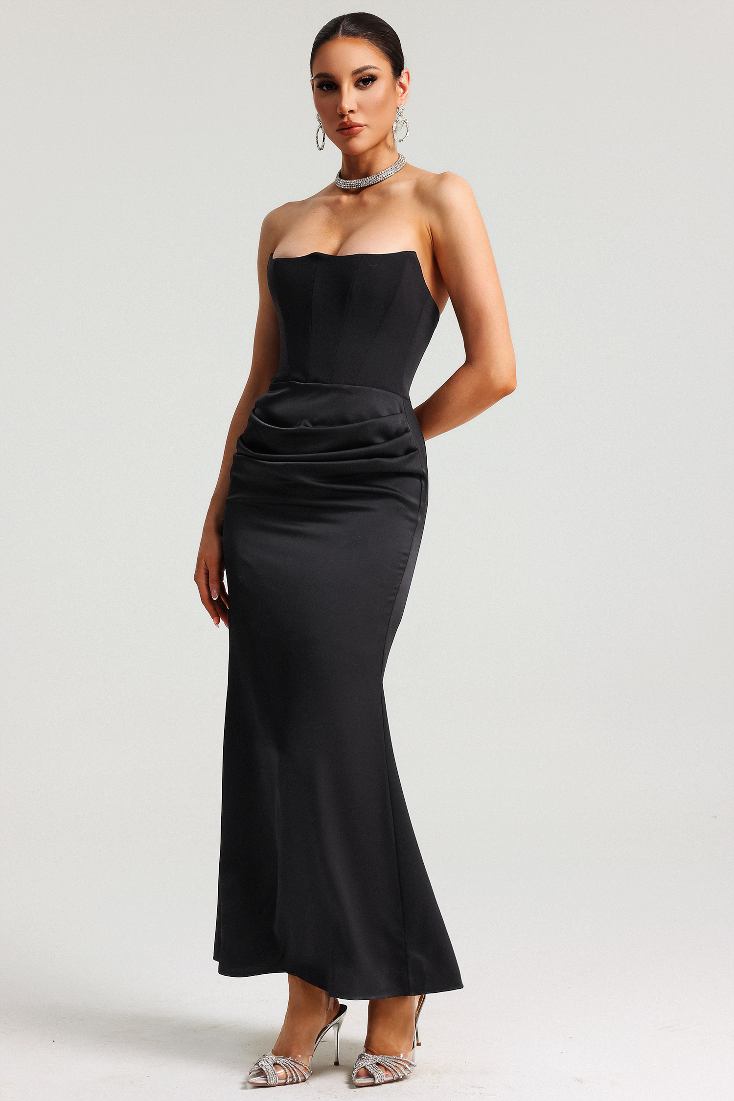 Twyla Sleeveless Splice Corset Maxi Dress