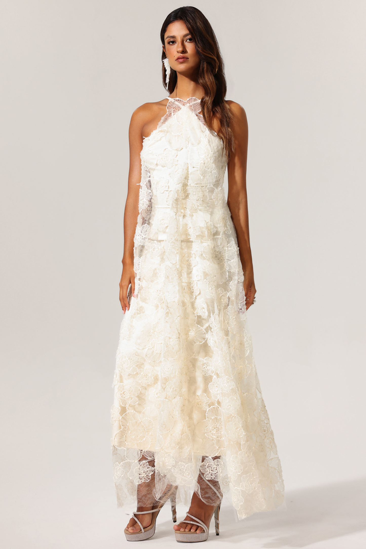 Wila Backless Sleeveless Flowers Maxi Dress