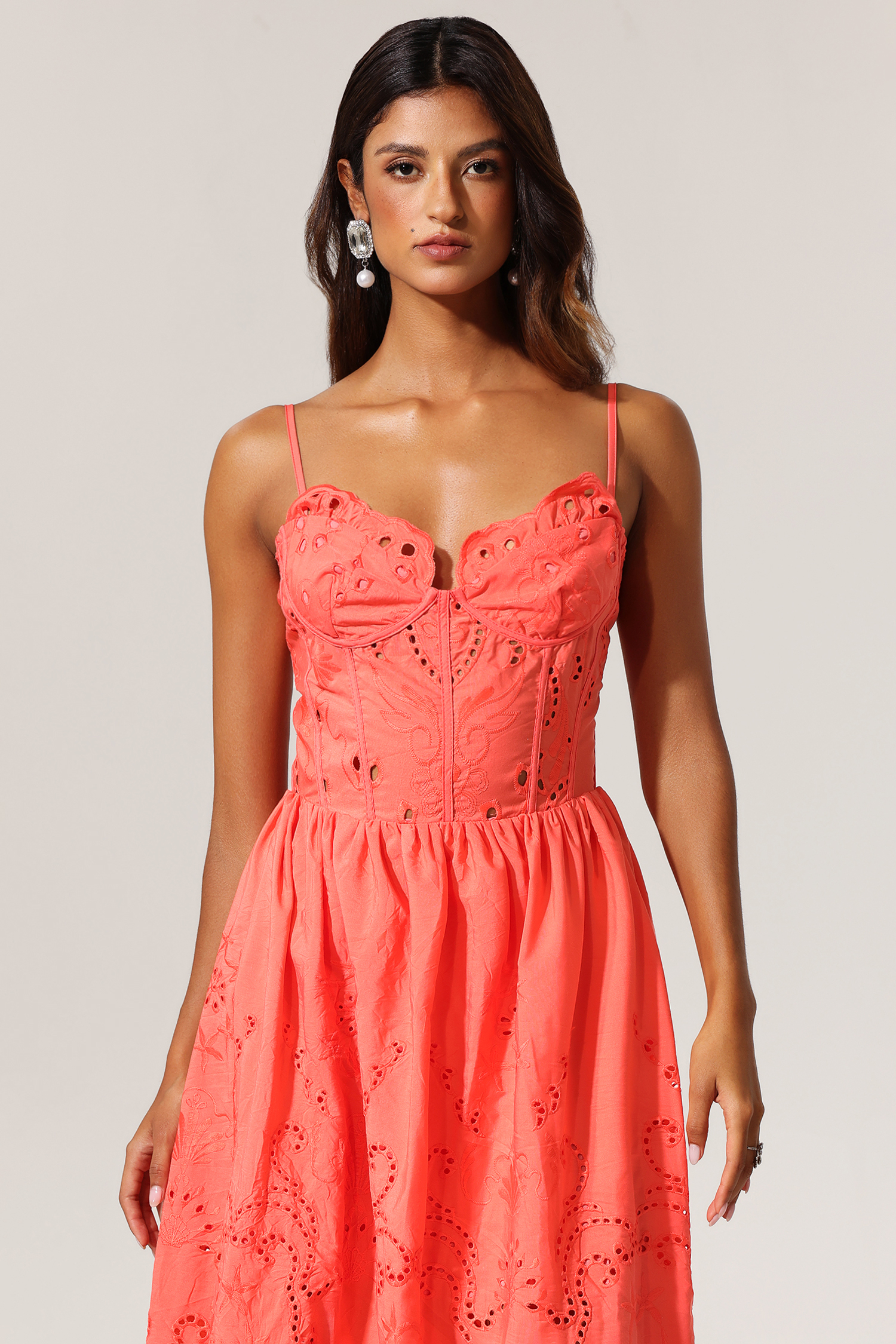 Iunne Halter Hollow Out Lace Maxi Dress