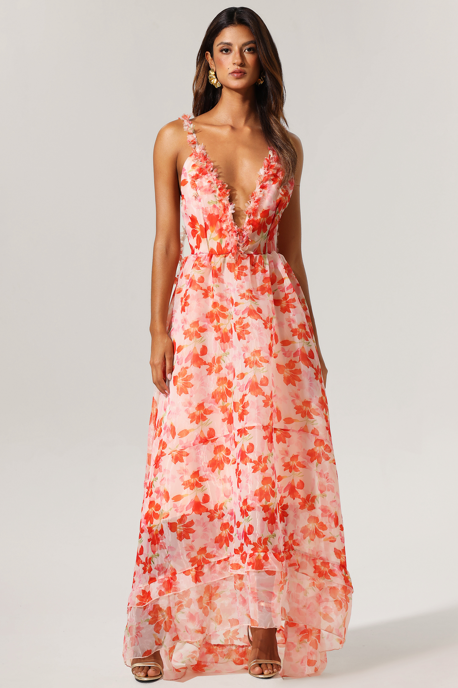 Ferla Halter Floral Printed Maxi Dress