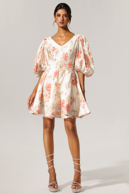 Egbert V-Neck Floral Printed Mini Dress