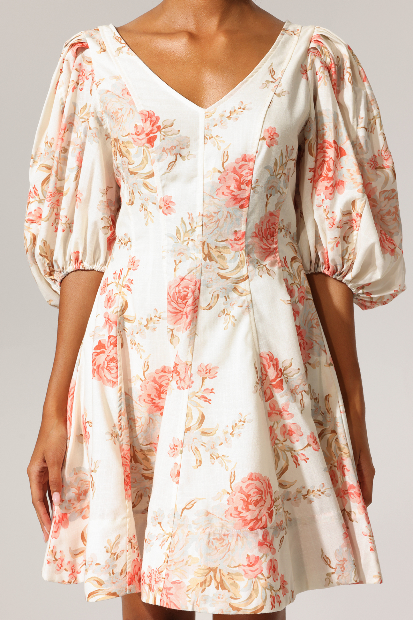 Egbert V-Neck Floral Printed Mini Dress