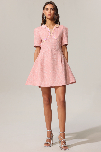 Didu V-Neck Short Sleeves Mini Dress