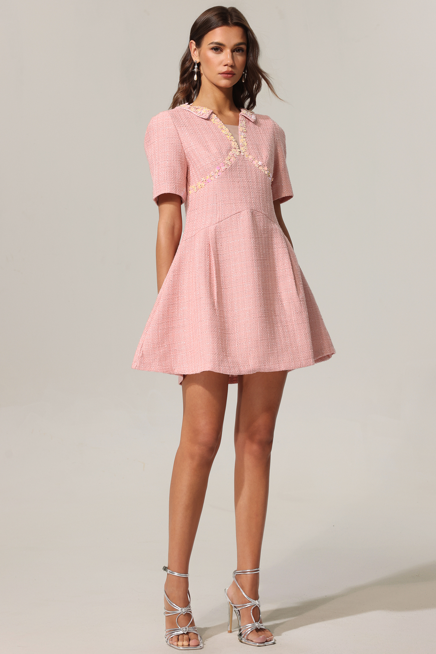 Didu V-Neck Short Sleeves Mini Dress