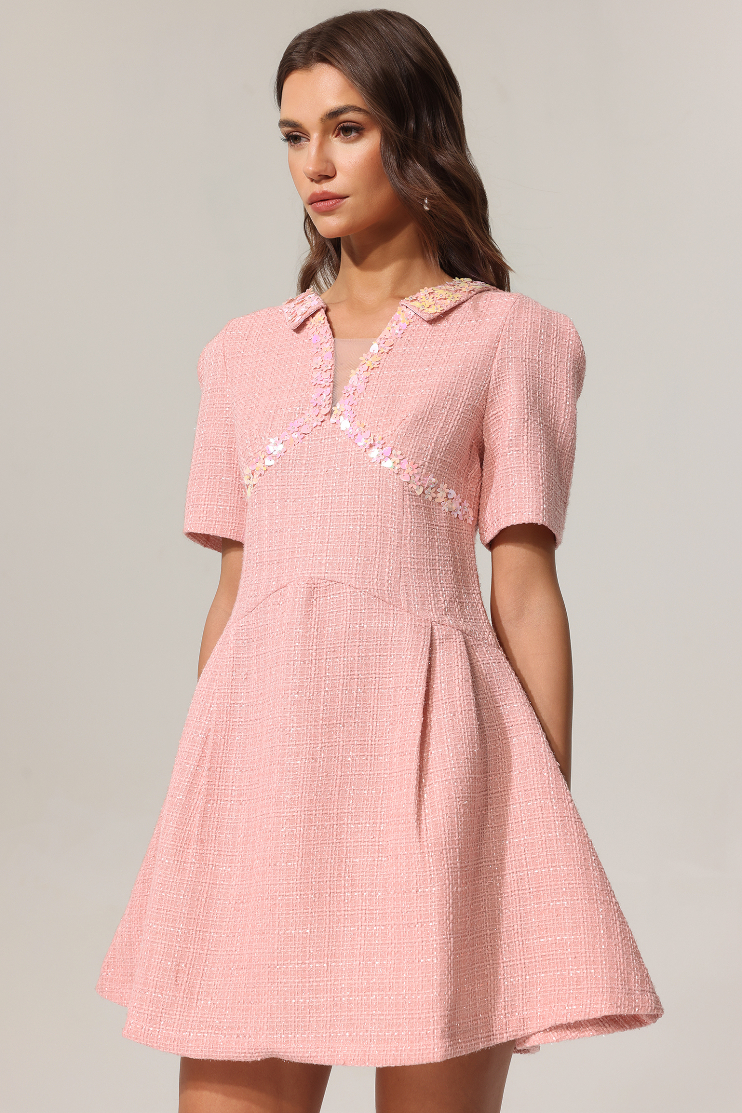 Didu V-Neck Short Sleeves Mini Dress
