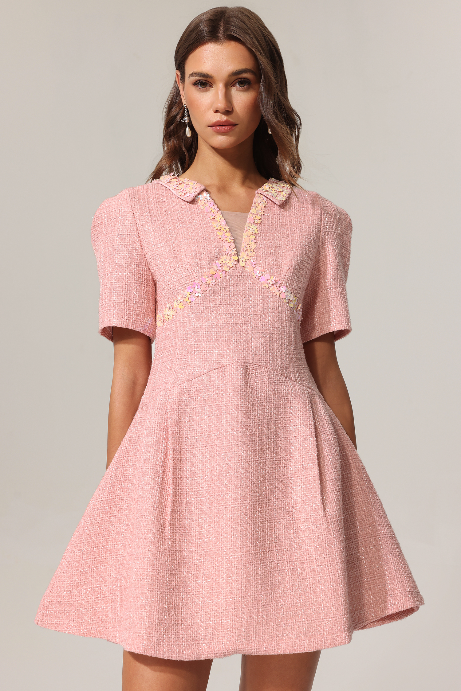 Didu V-Neck Short Sleeves Mini Dress