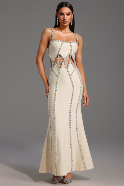 Wila Sleeveless Diamond Bandage Maxi Dress