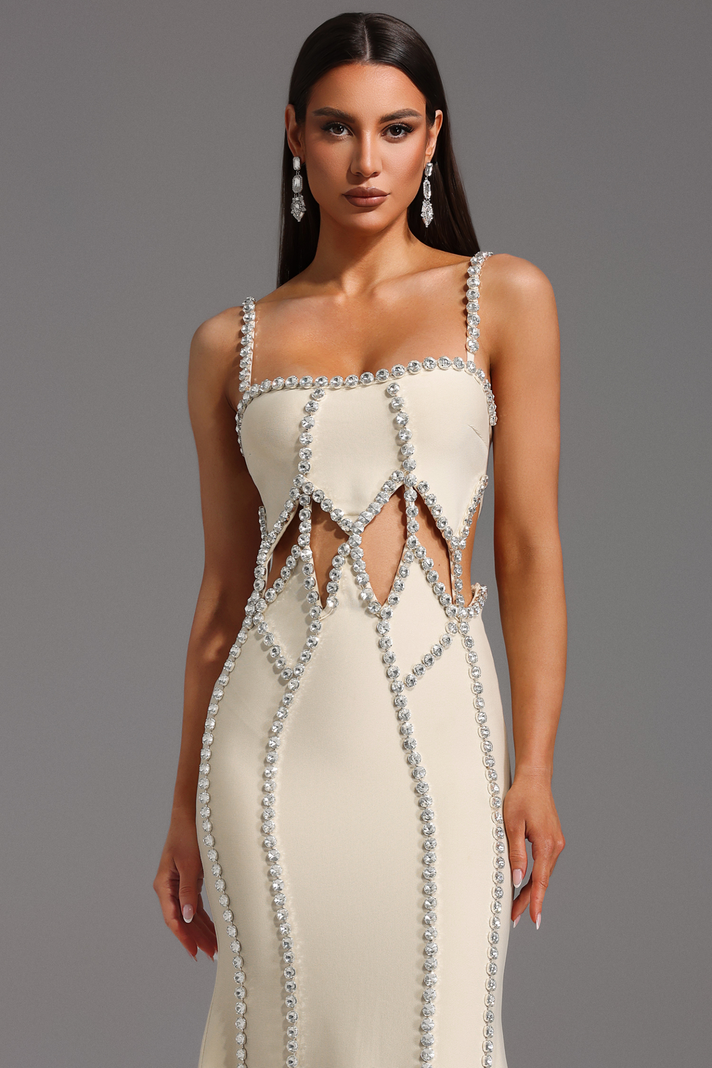 Wila Sleeveless Diamond Bandage Maxi Dress
